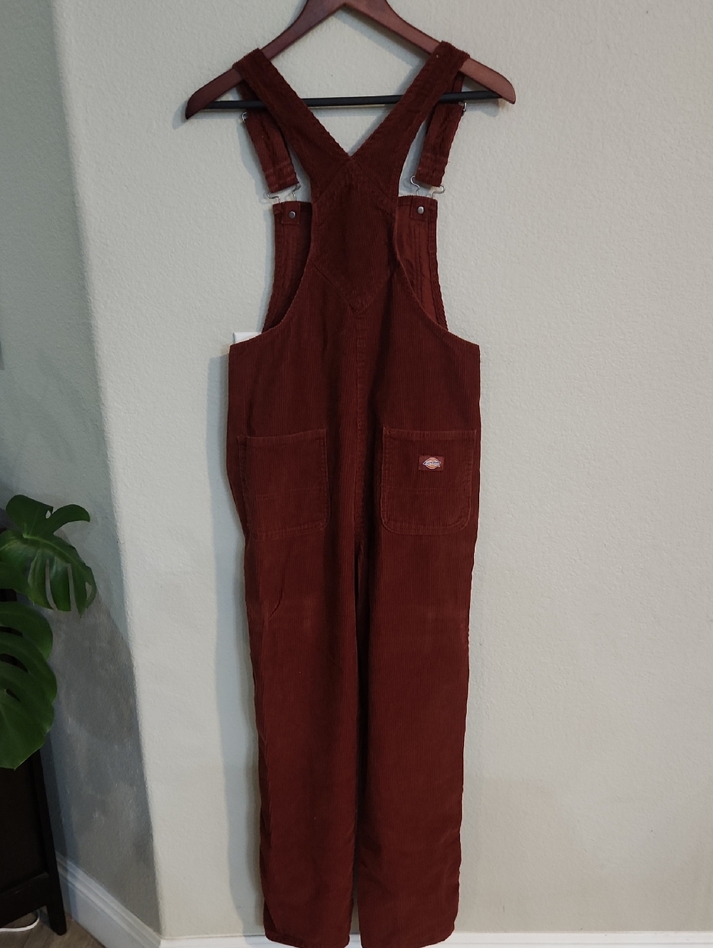 DICKIES Corduroy Overalls - Rust Brown Women's Overalls Size SMALL Relaxed - Picture 4 of 6